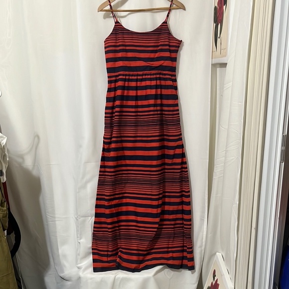 GAP 52% Cotton Spaghetti Strap Red Maxi Dress a143 - Picture 1 of 4